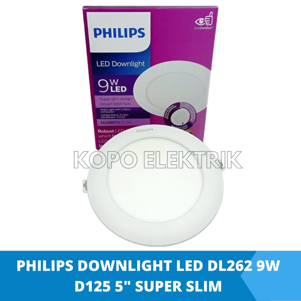 PHILIPS Downlight LED Magneos DL262 9 Watt D125 5&quot; Super Slim Tipis