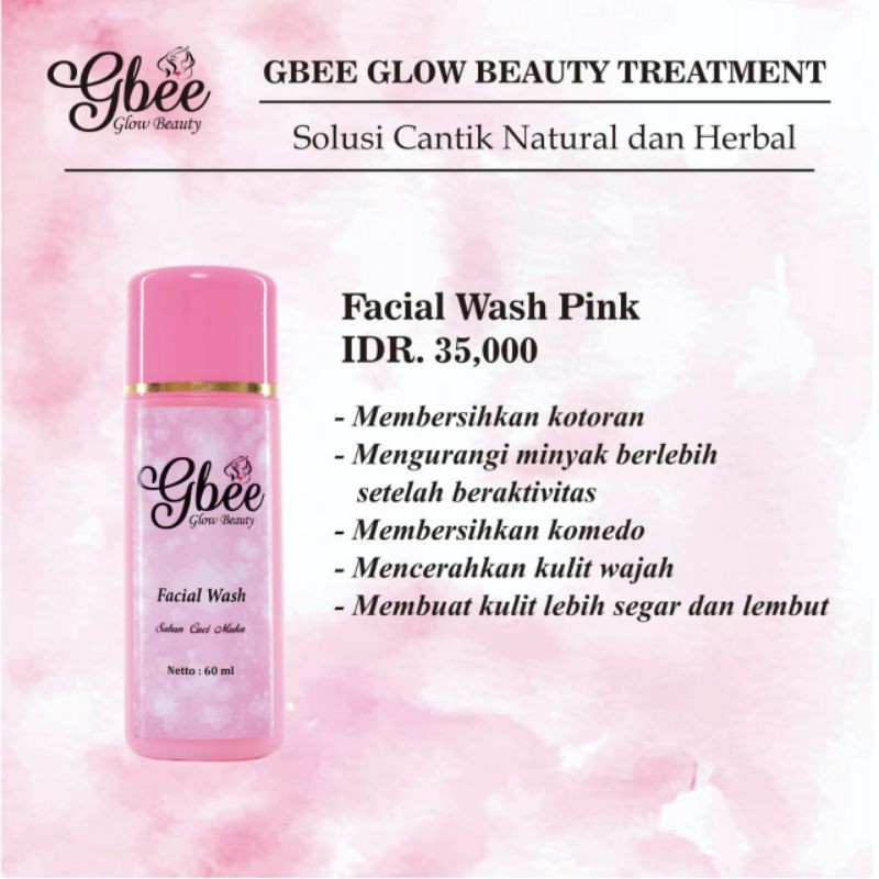 Facial Wash Pink Gbee Glow Beauty Ori