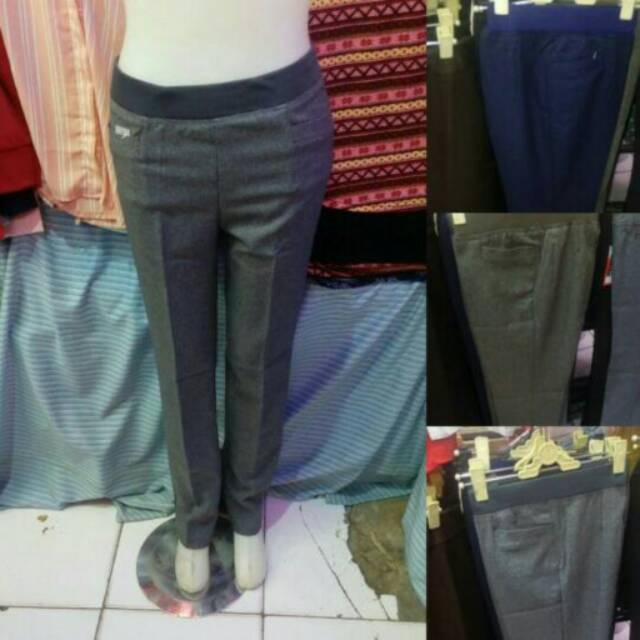 Grosir celana wanita Celana kerja wanita pinggang karet 