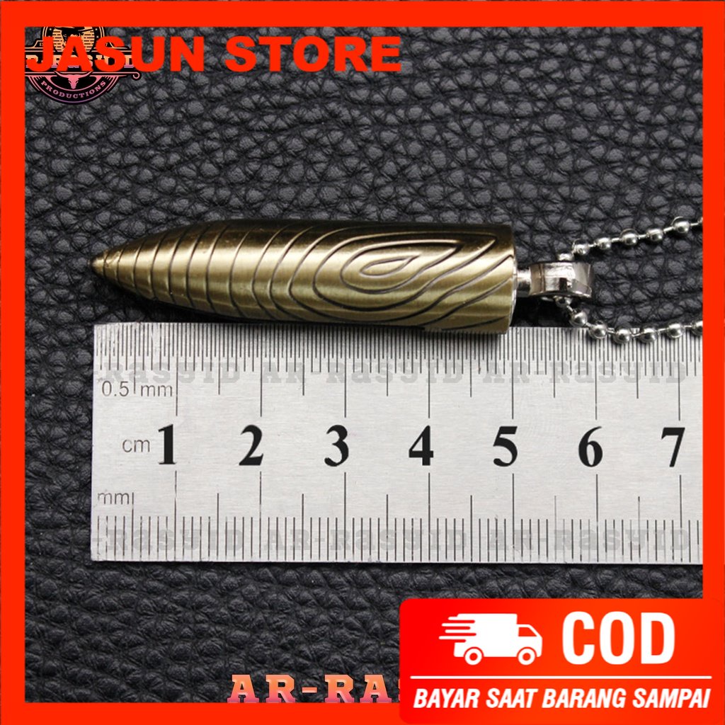 BISA COD! Korek Api Minyak Retro Gesek Kalung Rantai Peluru Spiral HY-668 3904