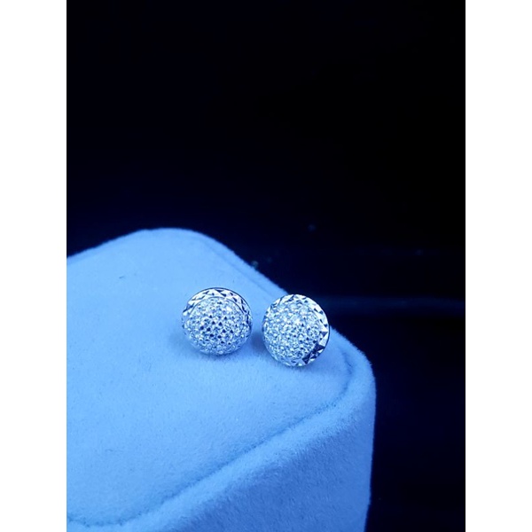 Anting Emas putih Berlian Eropa Cluster