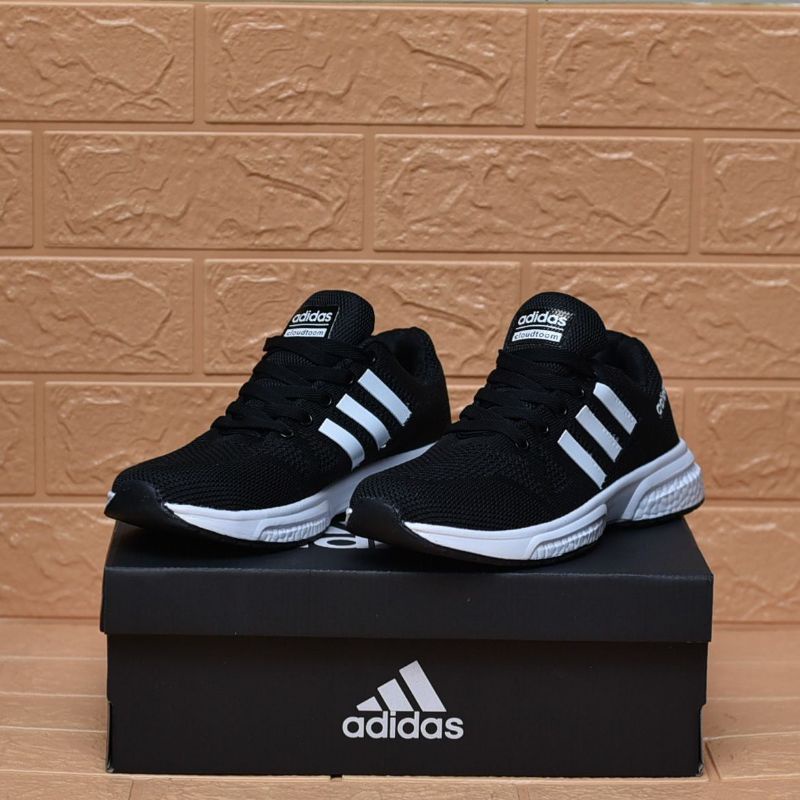 Sepatu Running Pria Adidas Glade Bost Black White Premium Grade Original Sepatu Olahraga Pria import