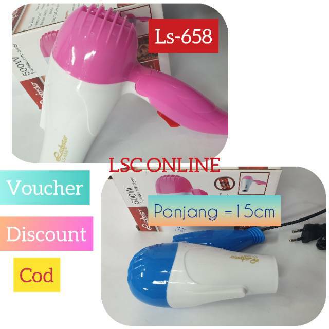 Hairdryer Ladystar Ls 658 pengering rambut profesional Murah  bisa lipat 02-009-ls