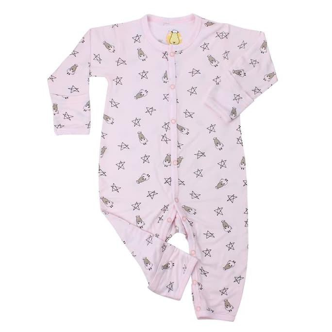 BBS Bamboo Romper Pink Star &amp; Sheep