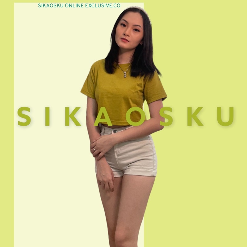 KAOS CROP TOP POLOS TEBAL TIDAK NERAWANG COTTON 20S CROP TEE BAJU WANITA CROPTOP