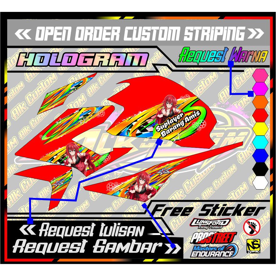 STRIPING TRANSPARAN CB150 R NEW FONT HOLOGRAM