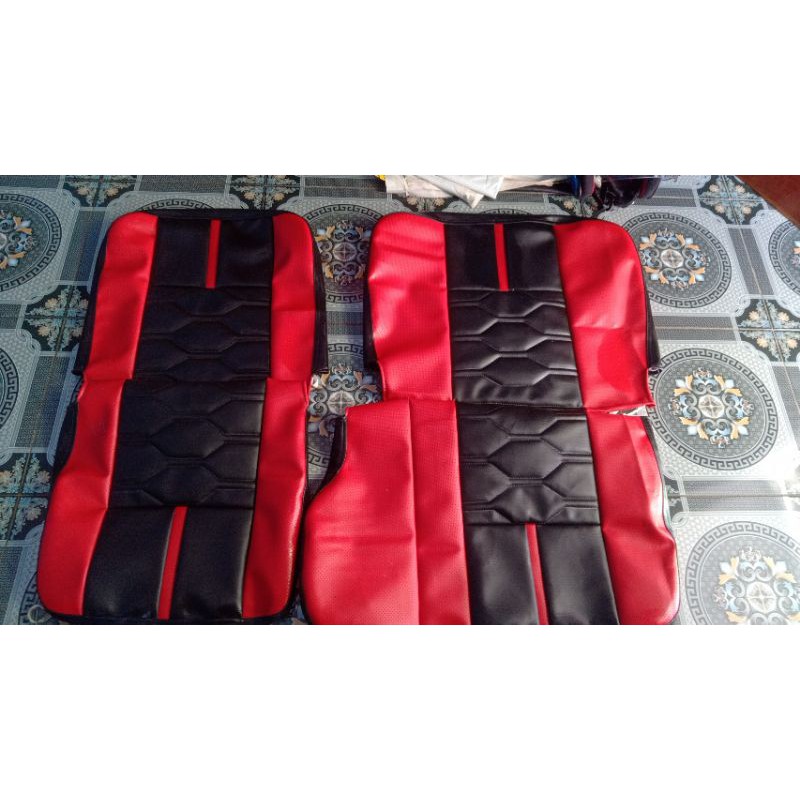 sarung jok mobil pik up grand max warna merah hitam