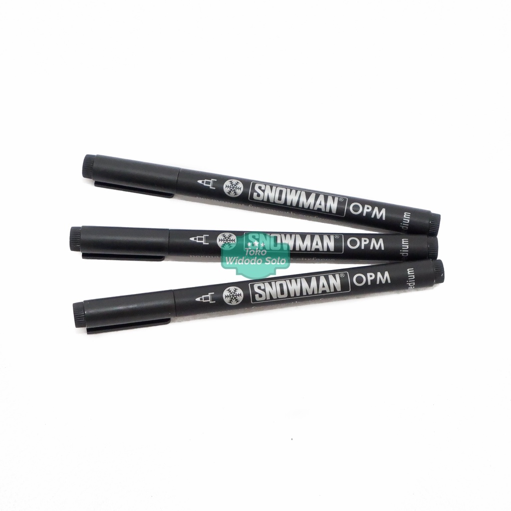 

Pulpen Snowman OPM 12 Hitam/ Merah/ Biru Bolpoin Ballpoint Boxy Black Permanent - 1 Buah