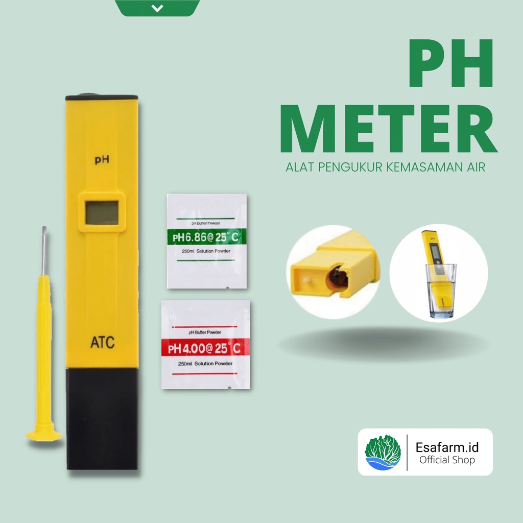 pH Meter - Alat Pengukur Keasaman Air - Hidroponik, Kolam Ikan, Aquarium, Air Minum, dll