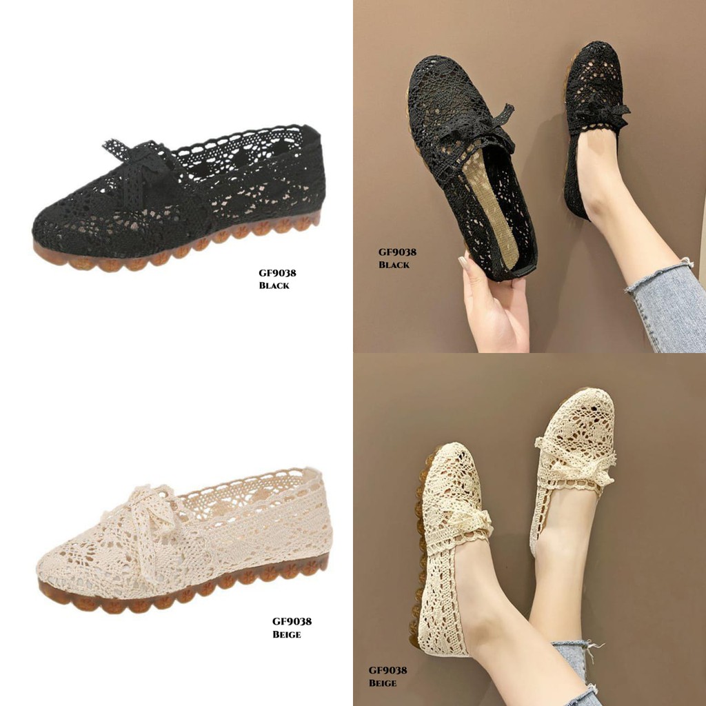 RESTOCK WYN SEPATU FLAT CASUAL BREATHABLE MESH WALKING GF9038