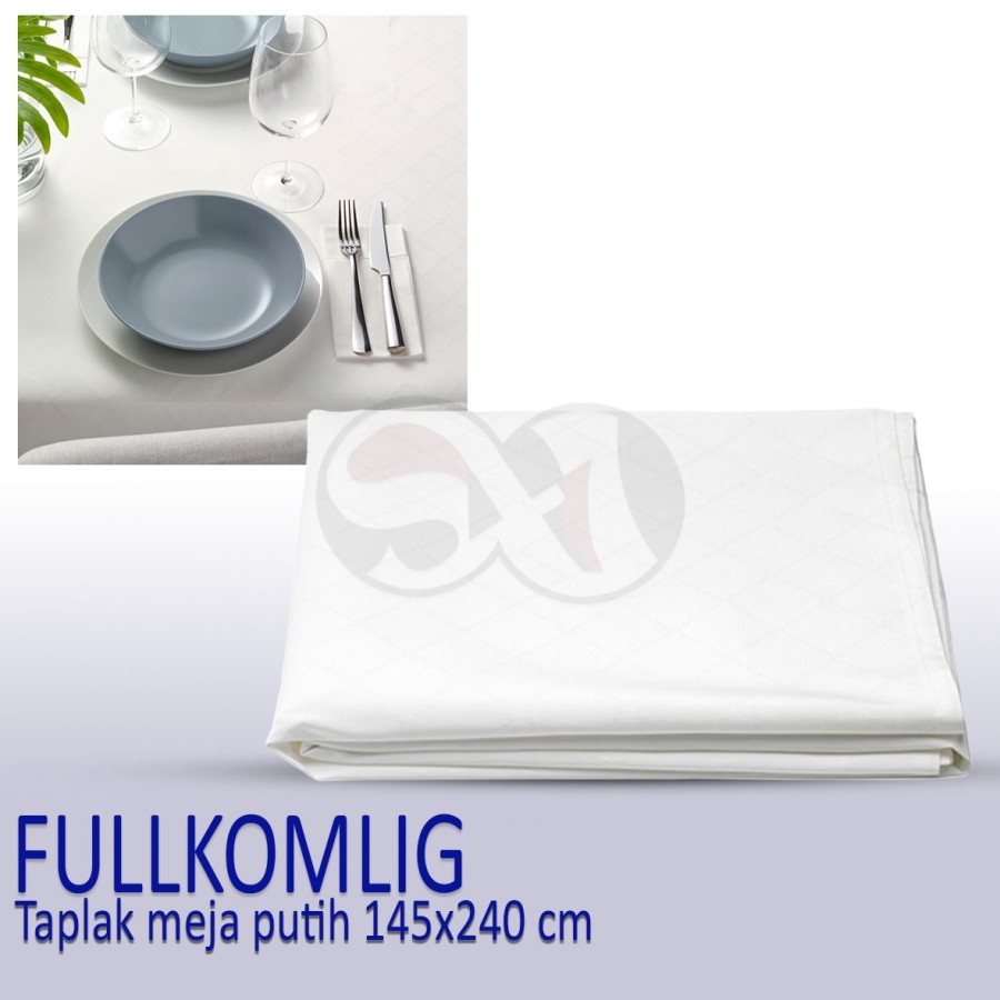 Taplak meja putih / taplak pelindung meja 145x240 cm