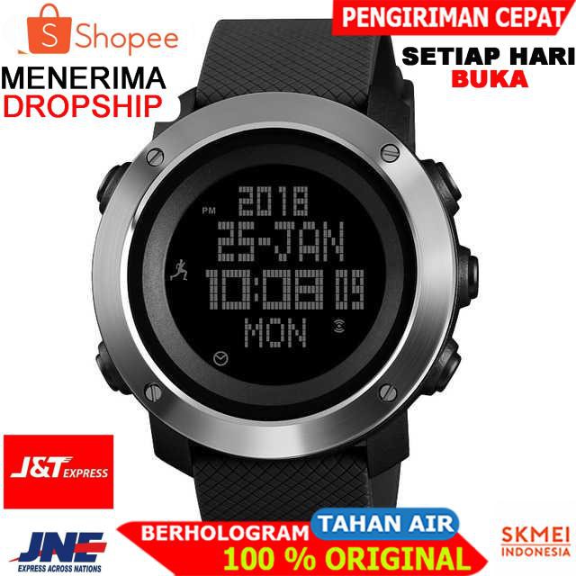 ORIGINAL SKMEI Jam Tangan Digital Pria Pedometer Compass - 1431 [Hitam]