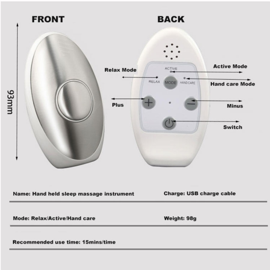 Alat Bantu Tidur Insomnia Genggam Tangan Recharge Hand Held Sleep Massage Instrument