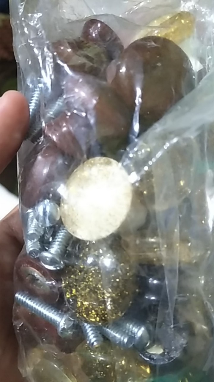 Knob Knop Warna Pelangi Bintik Emas 2.5 Cm Asli (handle Laci, Lemari, Pintu)