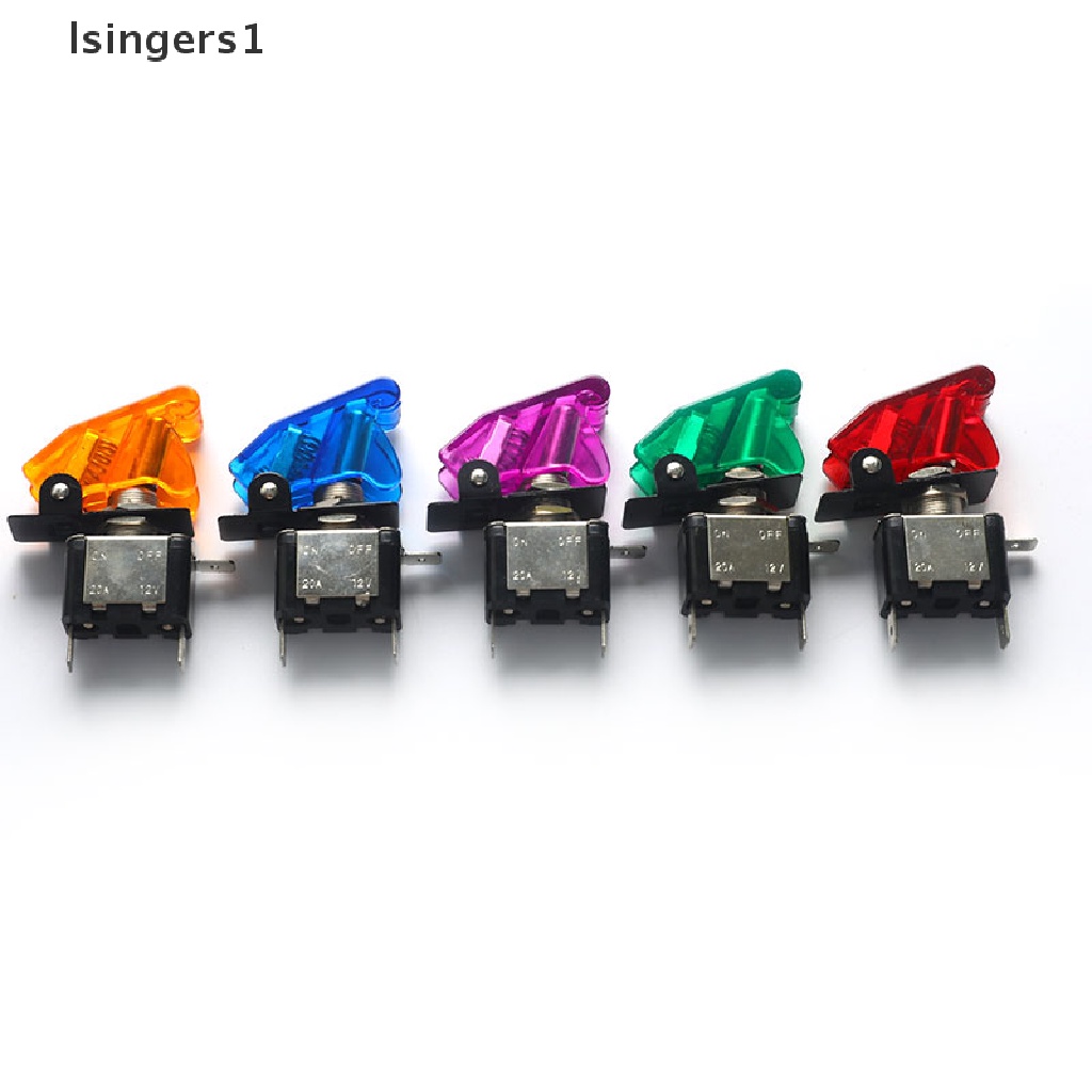 (lsingers1) Saklar Toggle Switch Flip Up 12V Dengan Lampu Led Untuk Mobil / Truk / Pesawat