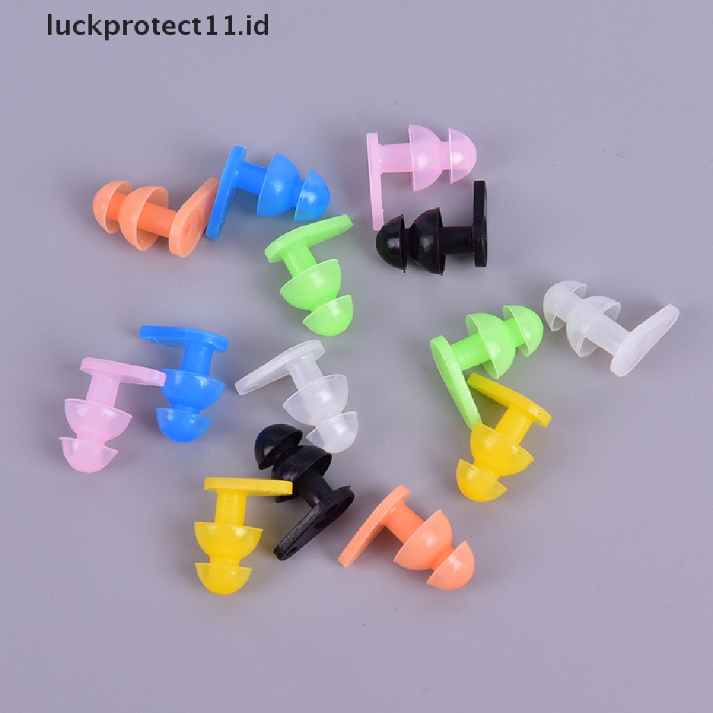 &lt; Luckprotect11. &lt; Luckproteksi1 Pasang Earplugs Bahan Silikon Tahan Air Untuk Olahraga Air