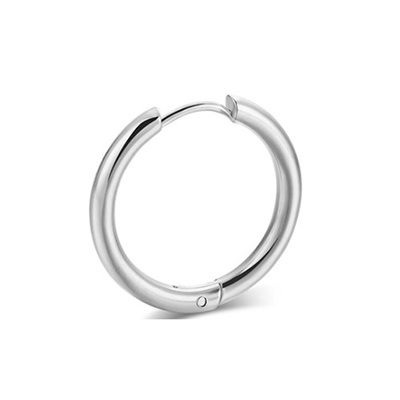 （1 Pcs）Anting Titanium Anti Karat Hypoallergenic Gaya Korea Minimalis Untuk Pria Dan Wanita-Silver