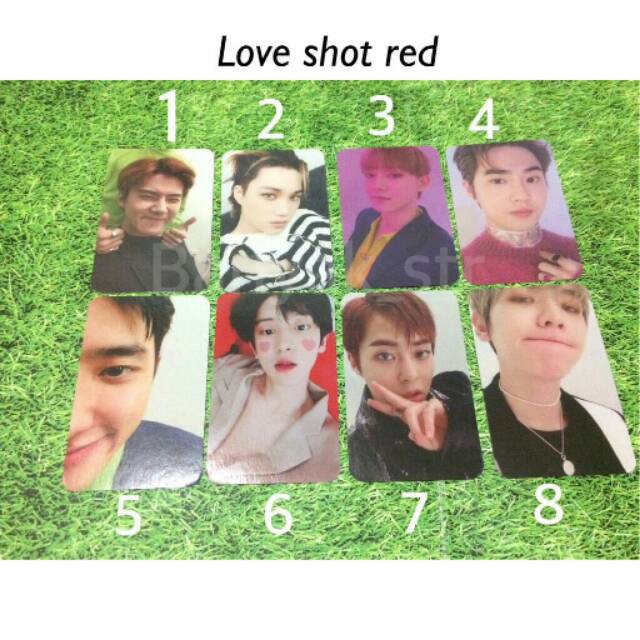 [READY STOCK] PHOTOCARD EXO SEHUN CHANYEOL BAEKHYUN KAI DO SUHO CHEN XIUMIN LOVE SHOT red