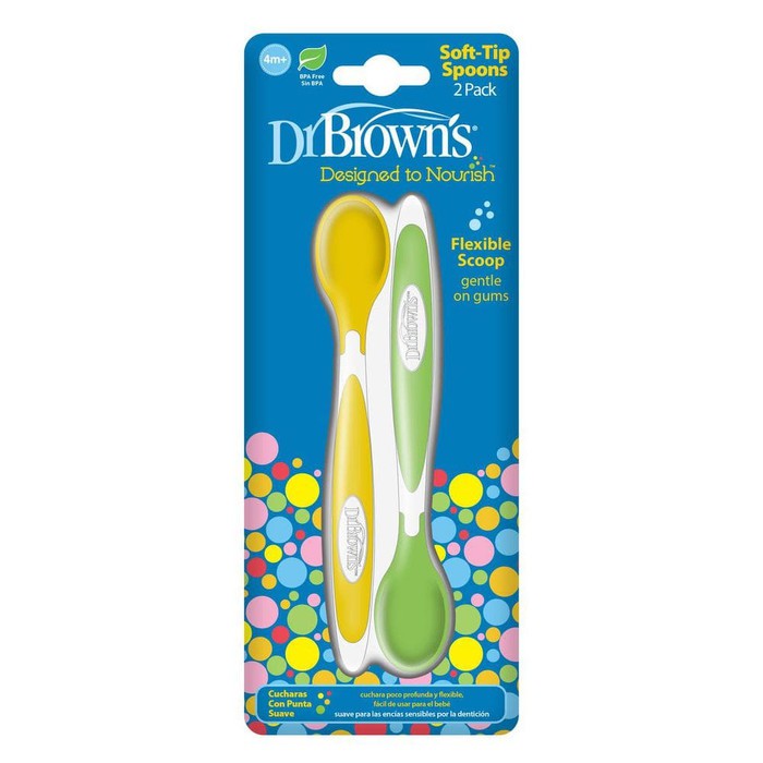 Dr Brown's Soft-Tip Spoons for 4m+ 2 Pack - TF011-P3 / Sendok Makan Lembut Untuk Bayi