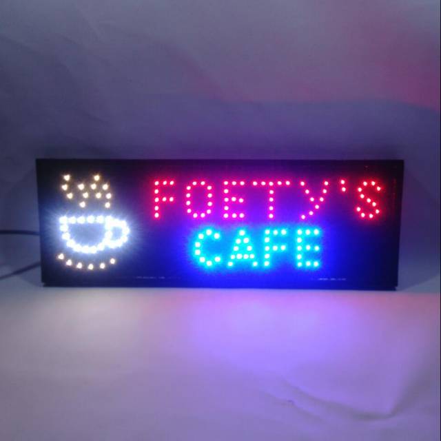 Tulisan lampu  led nama  cafe baru Shopee Indonesia