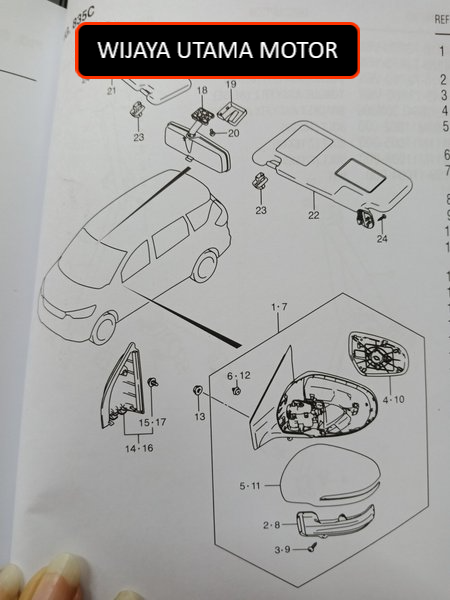 spion assy kanan kiri  All New Ertiga GX