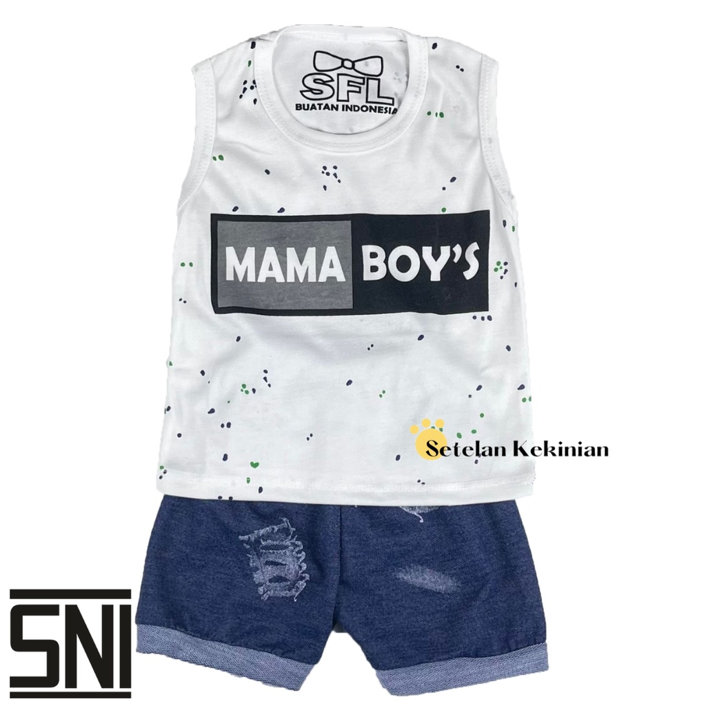 [SINGLET] Setelan Singlet Anak Laki Laki 0-12bulan Set Baby Boy Lekbong Singlet Baby Set Singlet Rompi Papaboy Mamaboy Miniboss