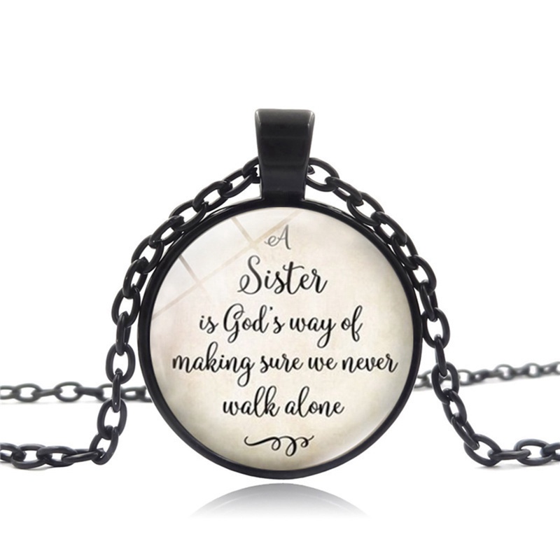 Fancyqube Kalung Tulisan Quotes A Sister Is God 's Way Of Maker We Never Walk Alone Untuk Hadiah Perhiasan