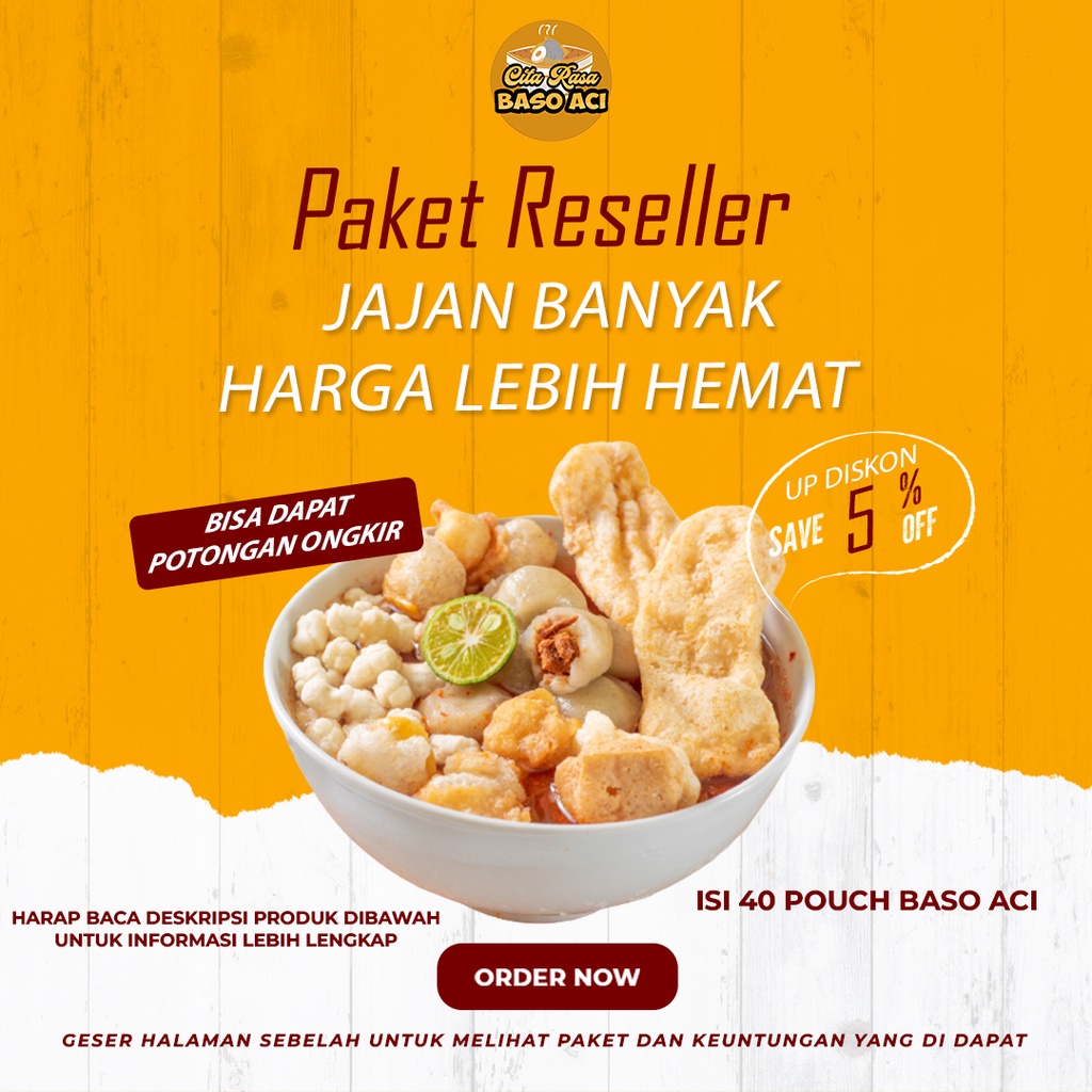 PROMO PAKET RESELLER ( ISI 40 POUCH / BUNGKUS ) BASOACI / BAKSOACI / BACI / BOCI | termurah makanan siap saji | Khas Bogor