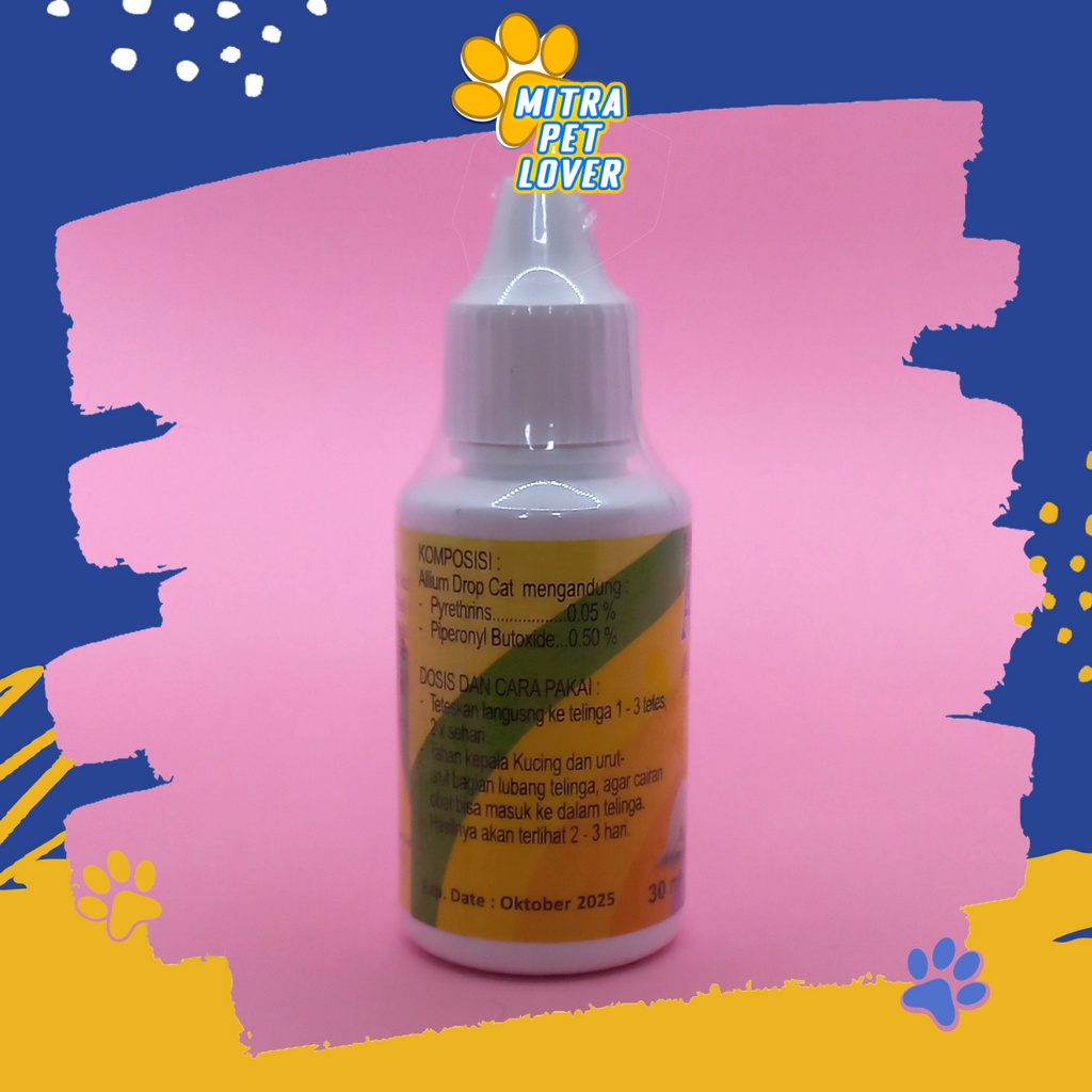 OBAT TETES ANTI KUTU TELINGA ANJING &amp; KUCING - ALLIUM DROPS 30ML - ORIGINAL UNTUK CAT DOG KITTEN - CEGAH RADANG TELINGA - MURAH - BERKUALITAS - PET ANIMAL HEALTHCARE AND VETERINARY TAMASINDO KESEHATAN DAN VITAMIN HEWAN BINATANG PELIHARAAN MITRAPETLOVER