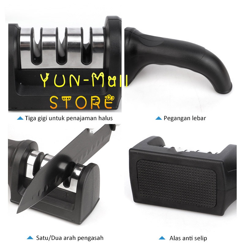 YUN Mall  ALAT PENGASAH PISAU SWIFTY SHARP KNIFE SHARPENER / PENGASAH PISAU 3 KEPALA ASAHAN PISAU