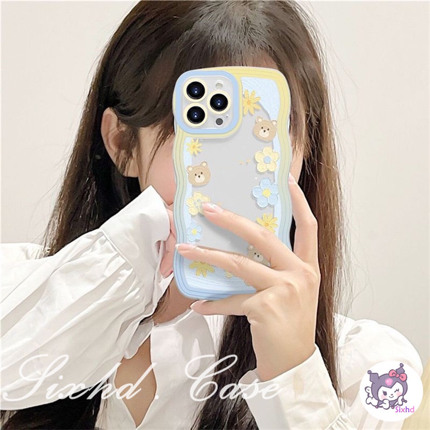 Redmi 12C 11A 10C 9T 9C Note 12 11s 11 10 9 8 Pro 10A 10 9A 9  A2 A1 Xiaomi 11Lite 12T 12Lite 11T 10T Poco M3 F3 X5 X4 X3 Pro Simple Ins Flower Wave Pattern Phone Case Soft Cover