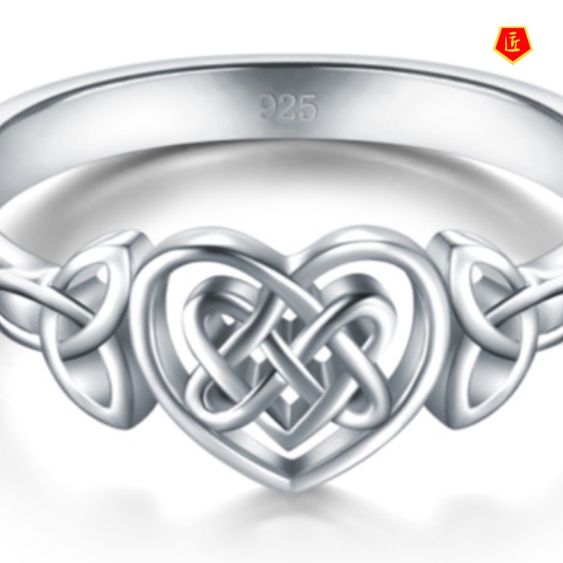 [Ready Stock]925 Silver Classic Heart-Shaped Ring Simple and Elegant