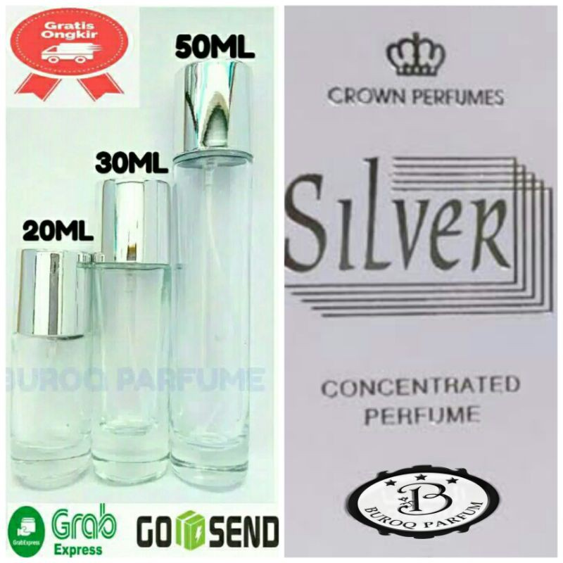 PARFUM PRIA WANGI SEGER ENAK TAHAN LAMA AROMA COWOK BANGET SILVER AL REHAB by BUROQ PARFUM