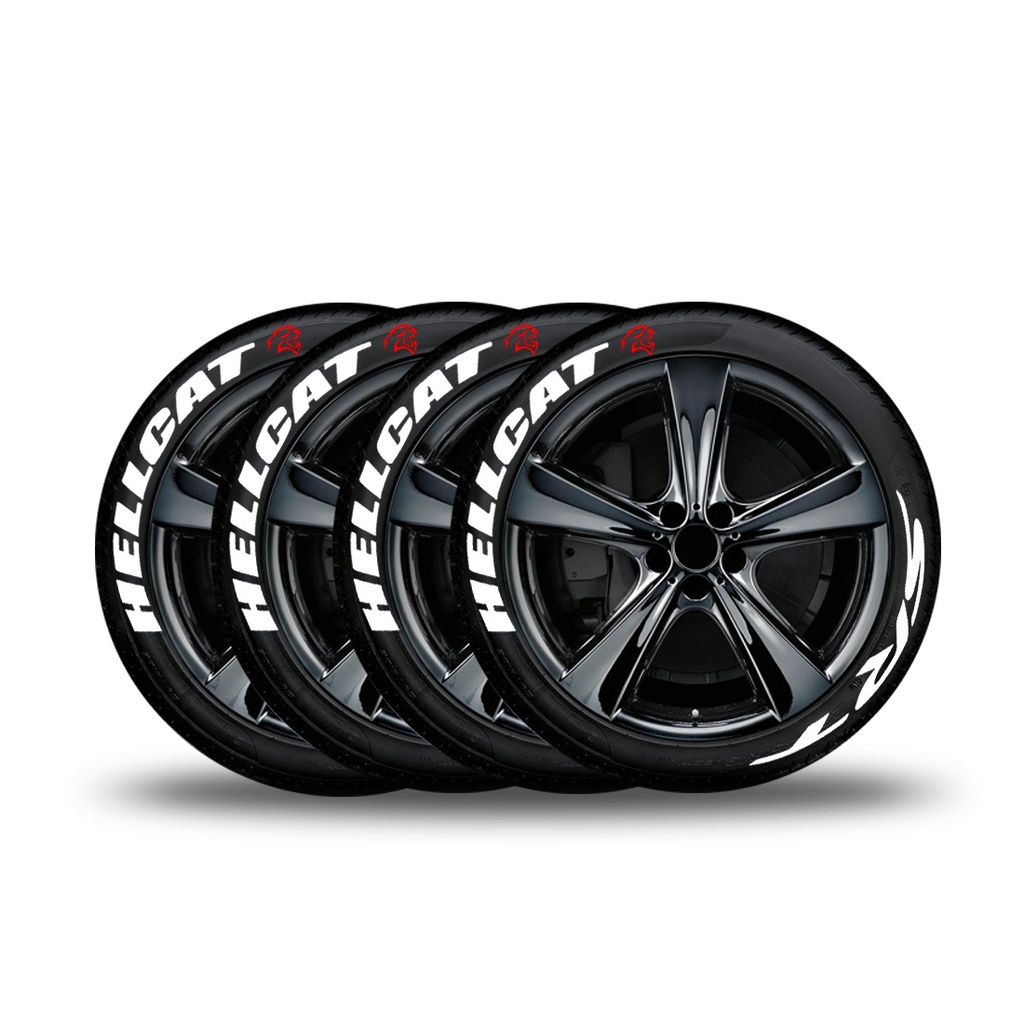 1 Set Stiker Ban Mobil Motif Tulisan Hellcat Srt 3d Ukuran 11.96cm,Can Decorate 1 Wheel