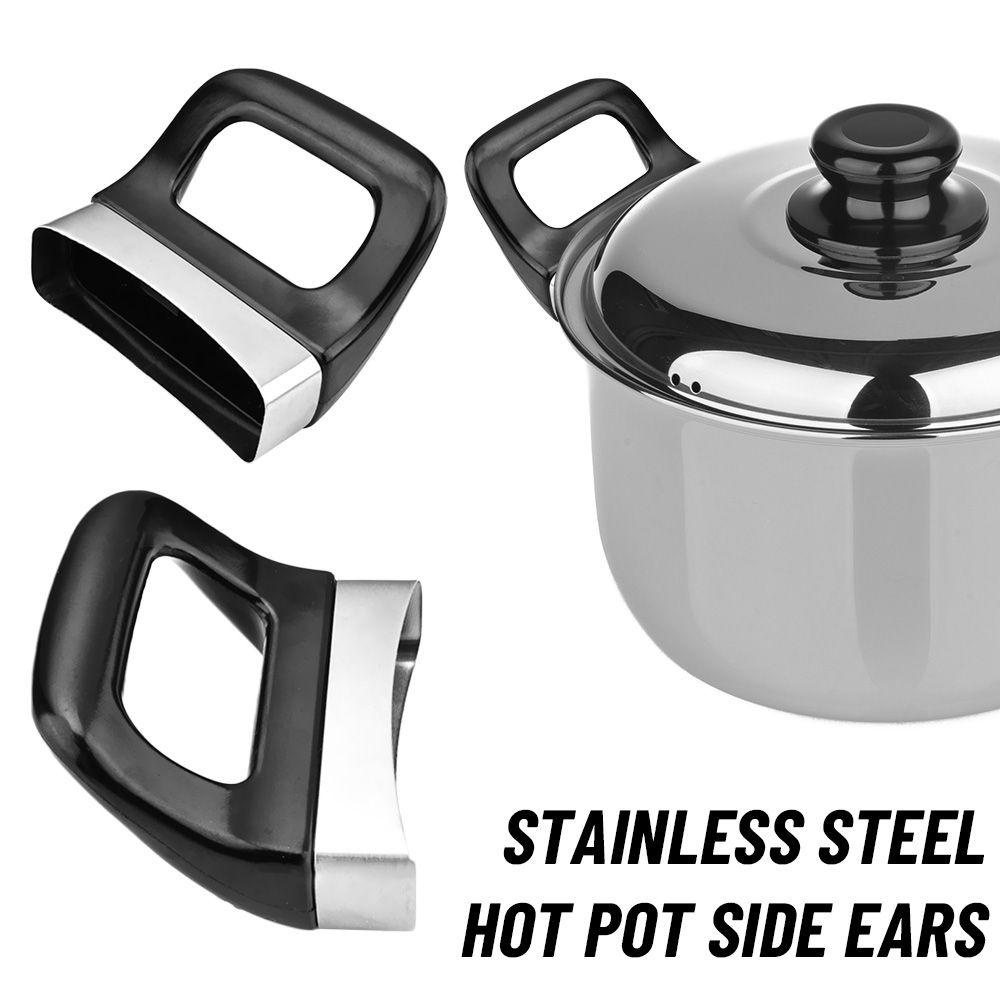 Top 2pcs Pegangan Panci Alat Dapur Ringan Gagang Samping Lubang Dua