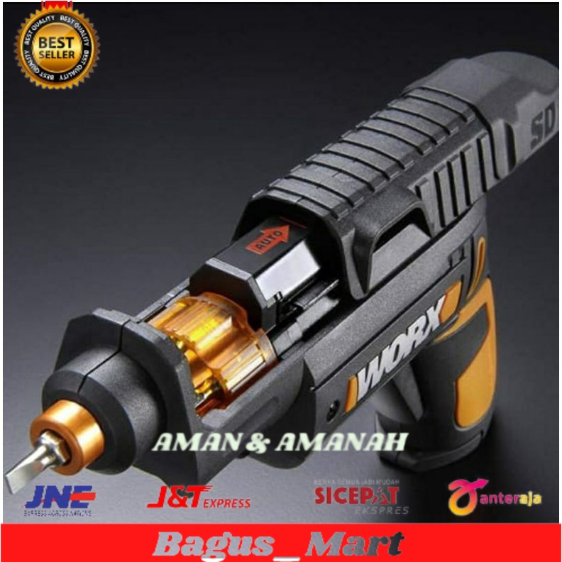 Worx Obeng Nirkabel 3.6v Wx254.4/obeng portable/alat buka pasang baut