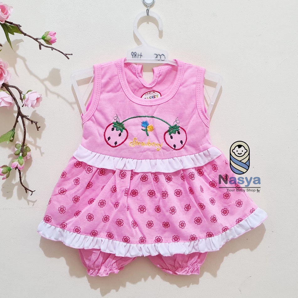 [N-064] Baju Bayi  Perempuan Setelan gambar strawberry / baju bayi MURAH