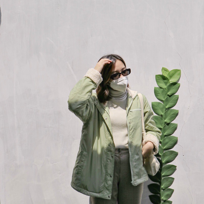 [ REQ SHOPEE ] Sherpa sage green