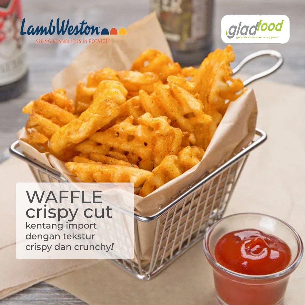 

KENTANG WAFFLE LAMB WESTON IMPORT USA HALAL KEMASAN 2,1KG