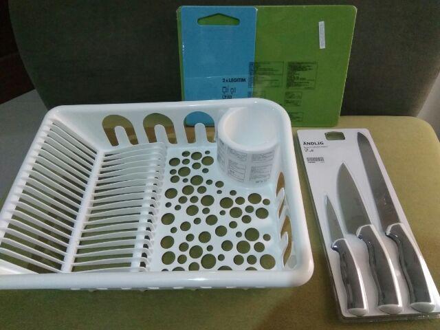 Brgtunga Talenan Sayur Buah Daging, Alat Masak Dapur. Isi 2 Pcs, Hijau Dan Biru