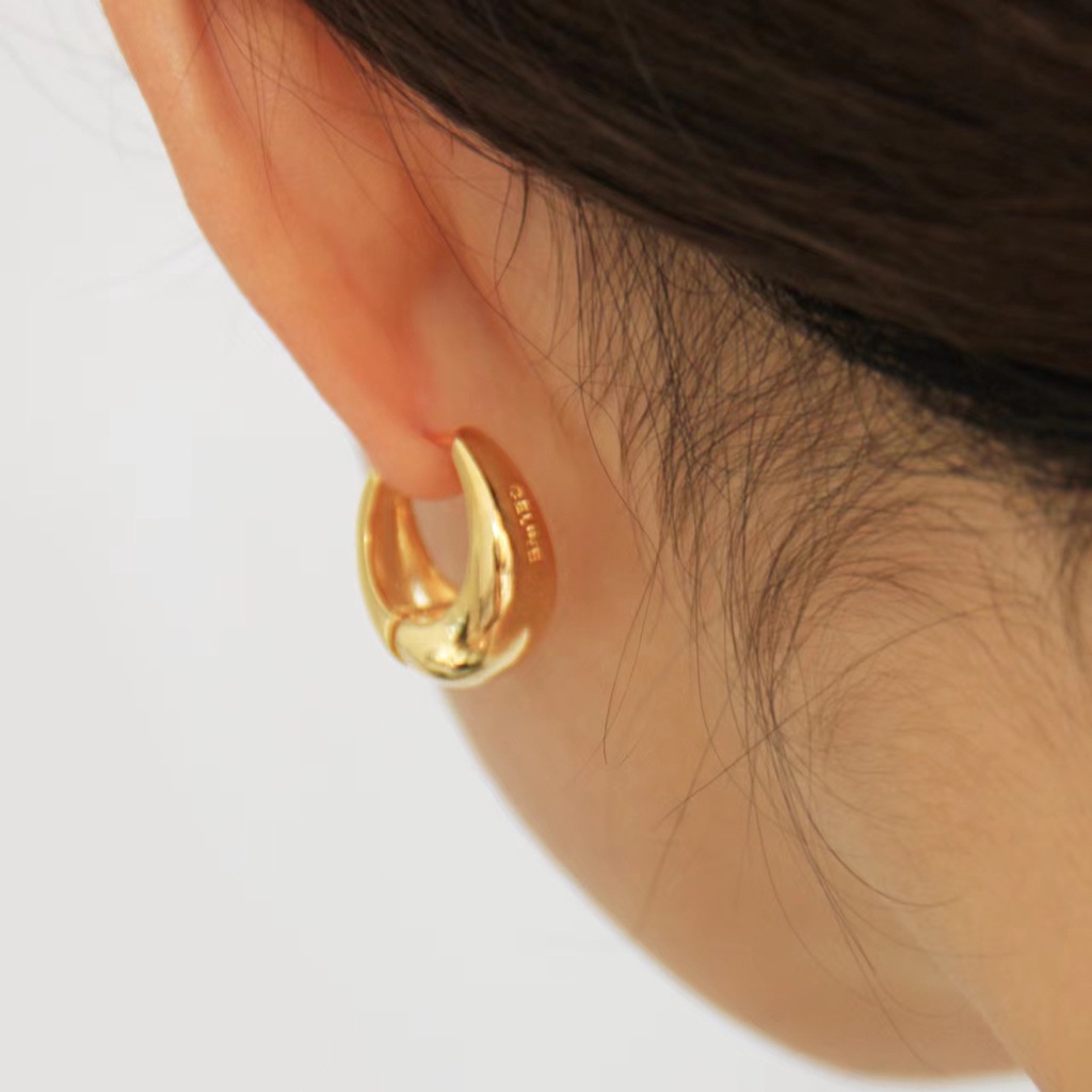 Anting Bulat Simple Gaya Retro Perancis Untuk Wanita