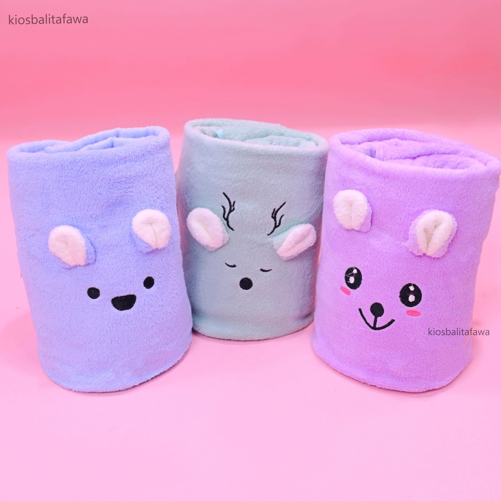 Handuk Anak Karakter / Motif Telinga Timbul Perlengkapan Mandi Bayi Balita Anak Perempuan Laki Laki Murah Kado Towel Bahan Lembut SNI Microfiber Branded