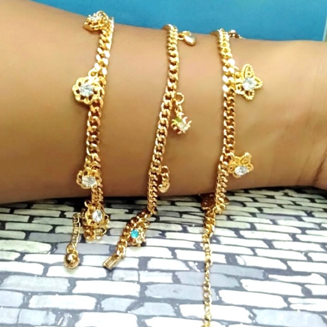 Gelang tangan wanita lapis emas // gelang jurai jurai // gelang pengganti emas // gelang laois emas