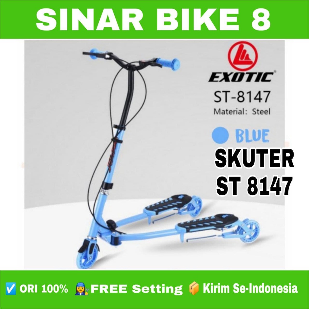 Skuter Anak Otoped EXOTIC ST 8147  Roda Tiga Layang Rem Bisa Dilipat