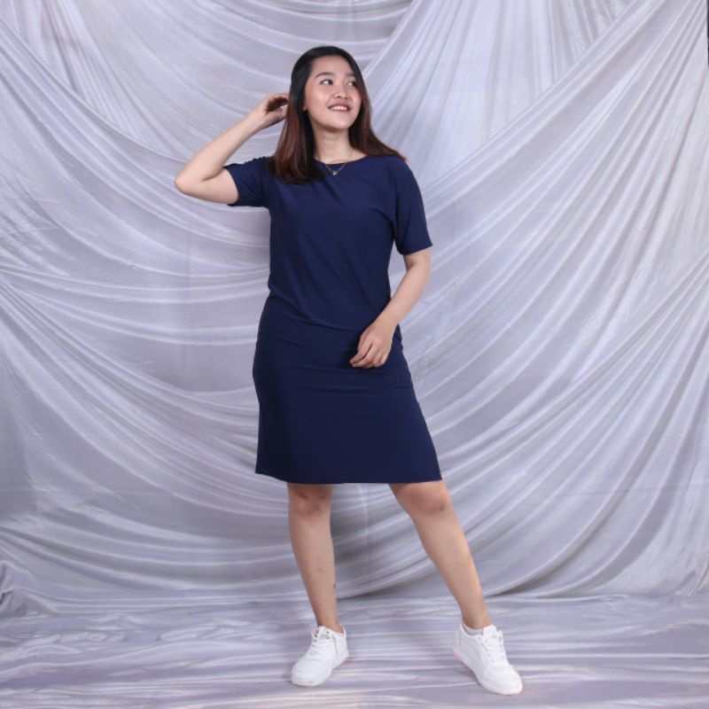 dress mini jersey polos premium lengan pendek size m L XL