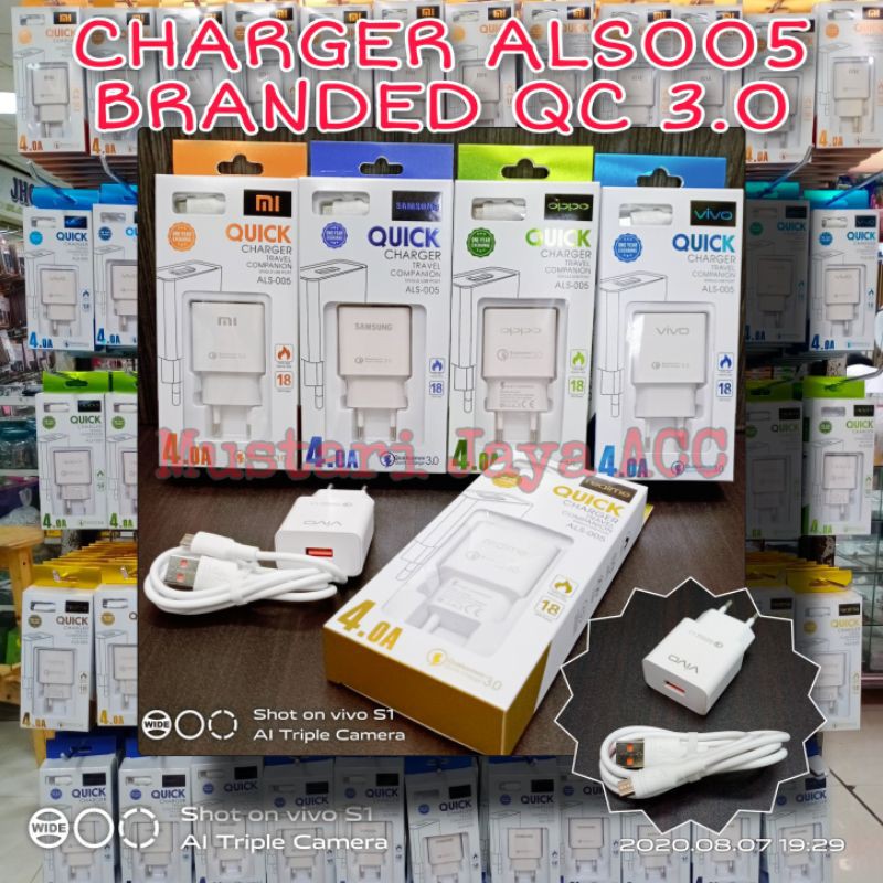 CHARGER ALS 005 / M002 QC 3.0 MICRO USB 4.0A TC BRANDED ALS005/M002