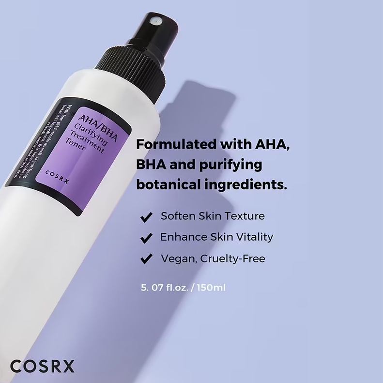 COSRX AHA BHA Clarifying Treatment Toner - 150ml Full Size/AHA BHA Toner/Eksfoliasi Ringan Untuk Semua Jenis Kulit Ori