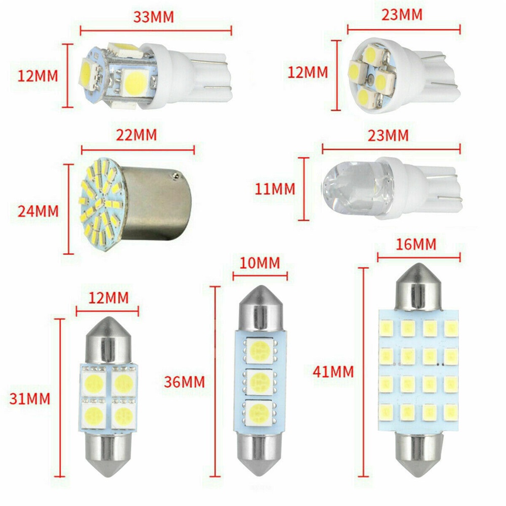 28 Pcs T10 Lebar Lampu LED Interior Lampu Bohlam Kit Dome Lampu Plat Nomor Aksesoris Mobil