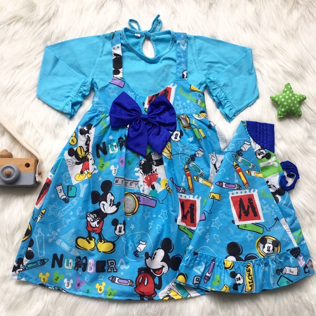 Dress gamis big bow mickey