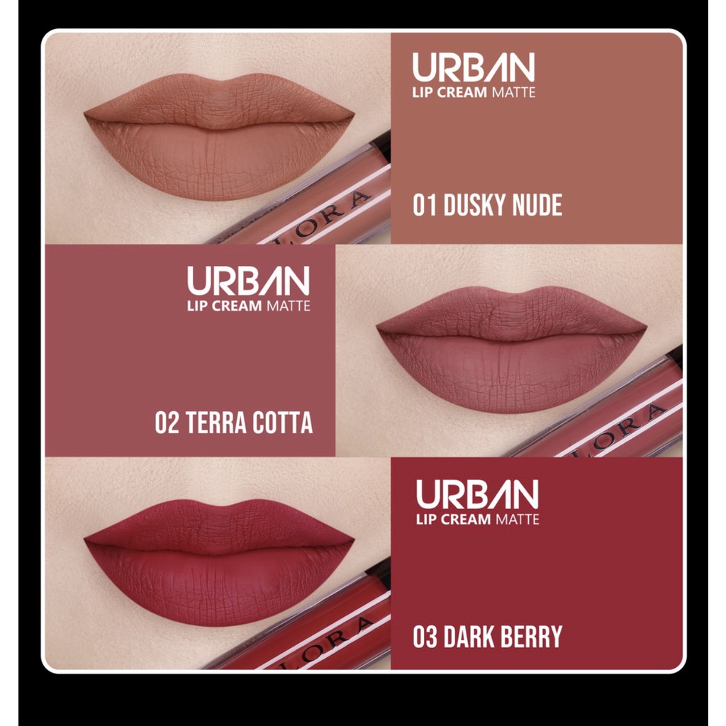 Implora Urban Lip Cream Matte All Variant Dusky Nude Terra Cotta Dark Berry Medeline Allure Lumiere Truffle Mauve Pink Latte Butterscotch Gingerbread Red Bean Brown Sugar